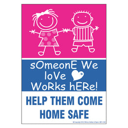 Someone We Love Works Here Sign - 450x600mm metal