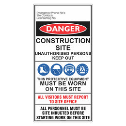 Construction Sign - General Site Information - 600x1200mm corflute