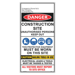 Construction Sign - General Site Information (with Electrics) - 600x1200mm corflute