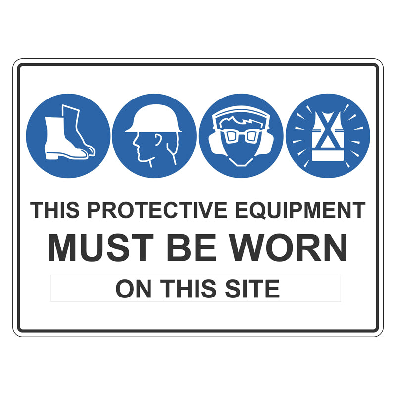 Mandatory Sign This Protective Equipment Must Be Worn On This Site