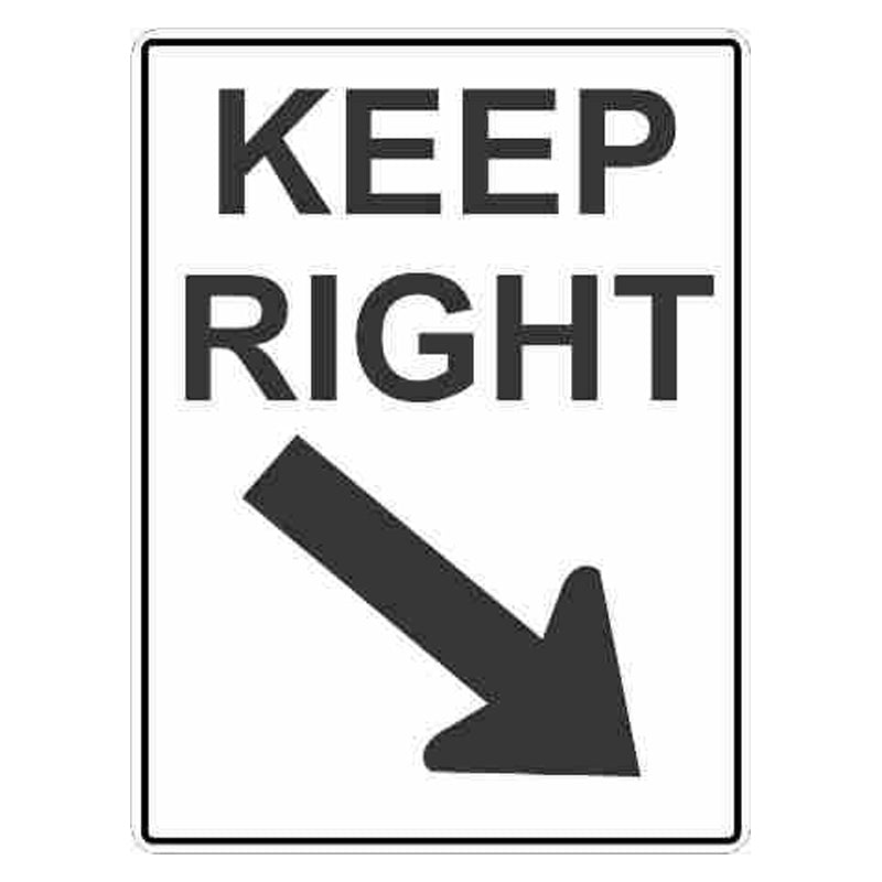 Traffic Sign - Keep Right 450x600mm Class 1 Reflective Aluminium ...