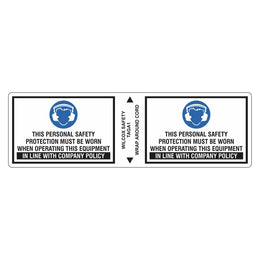 Appliance Tags - Hearing Protection Must Be Worn - 130x40mm self-adhesive vinyl