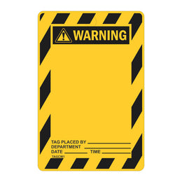 Warning Tags - Blank - 100x150mm Cardboard (Single Use)