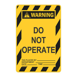 Warning Tags - Do Not Operate - 100x150mm Cardboard (Single Use)