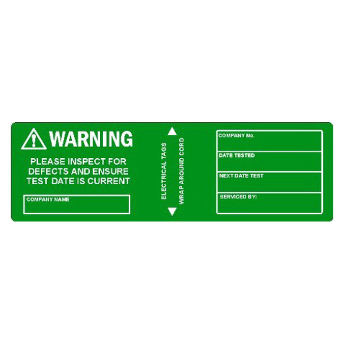 Electrical Test Tags - Green