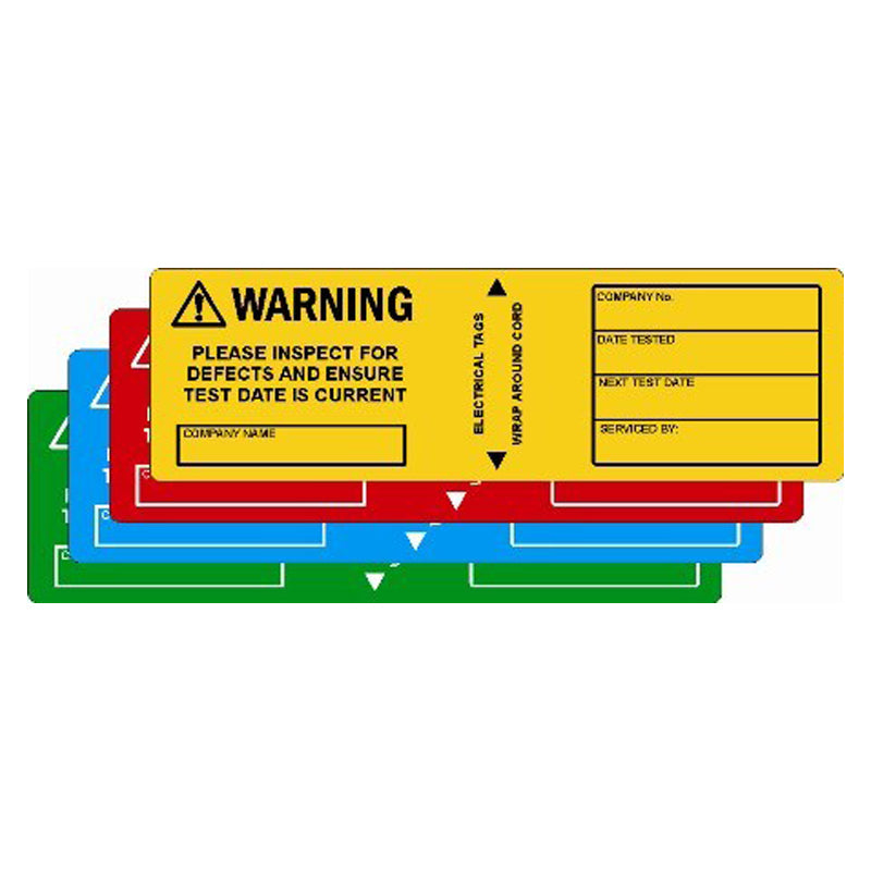 Electrical Test Tags (Mixed Colours) – Safetysigns.com.au