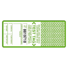 Self Laminating Test Tags With Security Flap - Green - 98x42mm Pack of 100