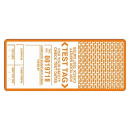Self Laminating Test Tags With Security Flap - Orange - 98x42mm Pack of 100