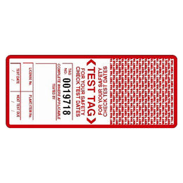 Self Laminating Test Tags With Security Flap - Red - 98x42mm Pack of 100