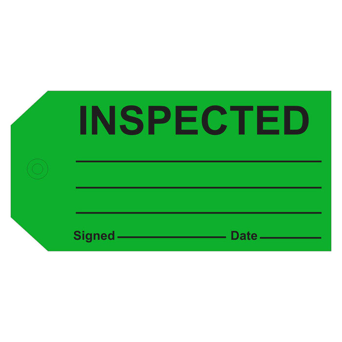 Quality Control Tags - Inspected 67x134mm Cardboard Single Use Pack ...